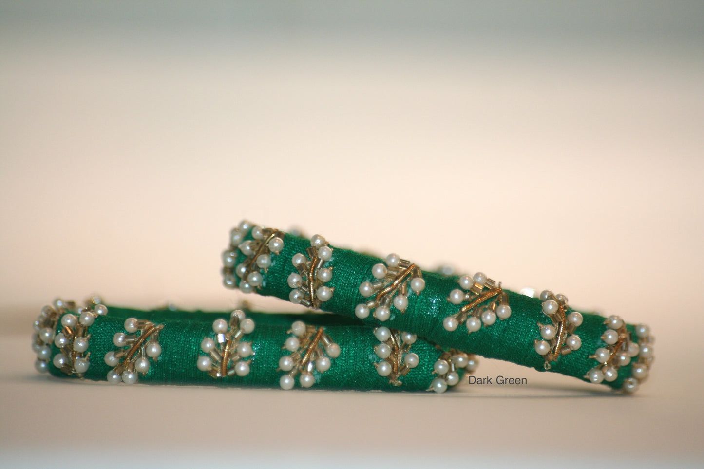 Zardozi Hand-Embroidered Raw Silk Bangles