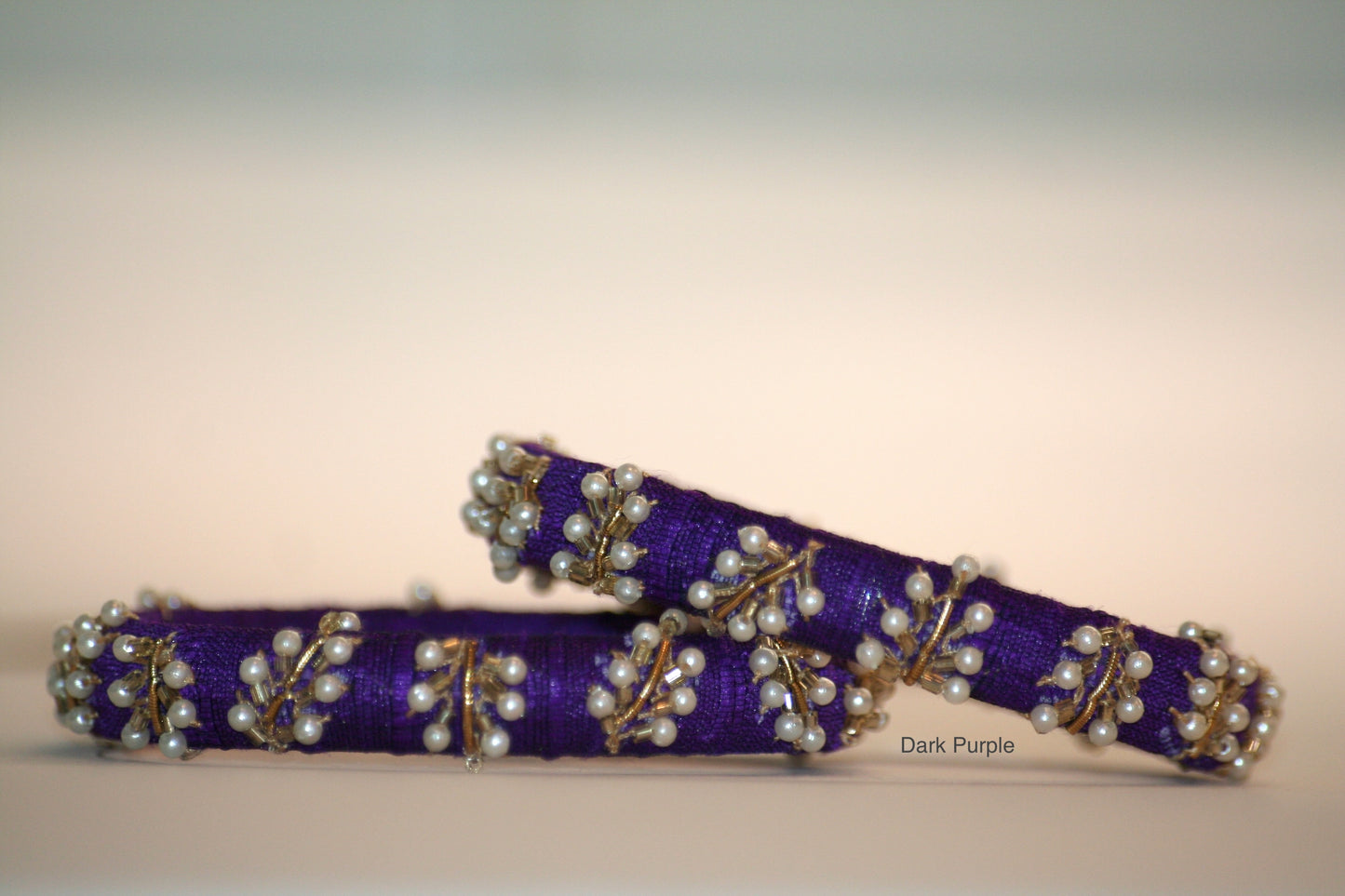 Zardozi Hand-Embroidered Raw Silk Bangles