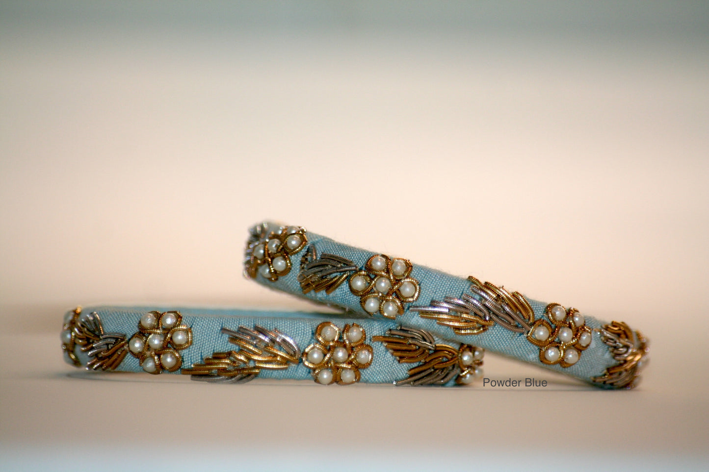 Zardozi Hand-Embroidered Raw Silk Bangles